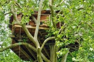 Une cabane perchée...